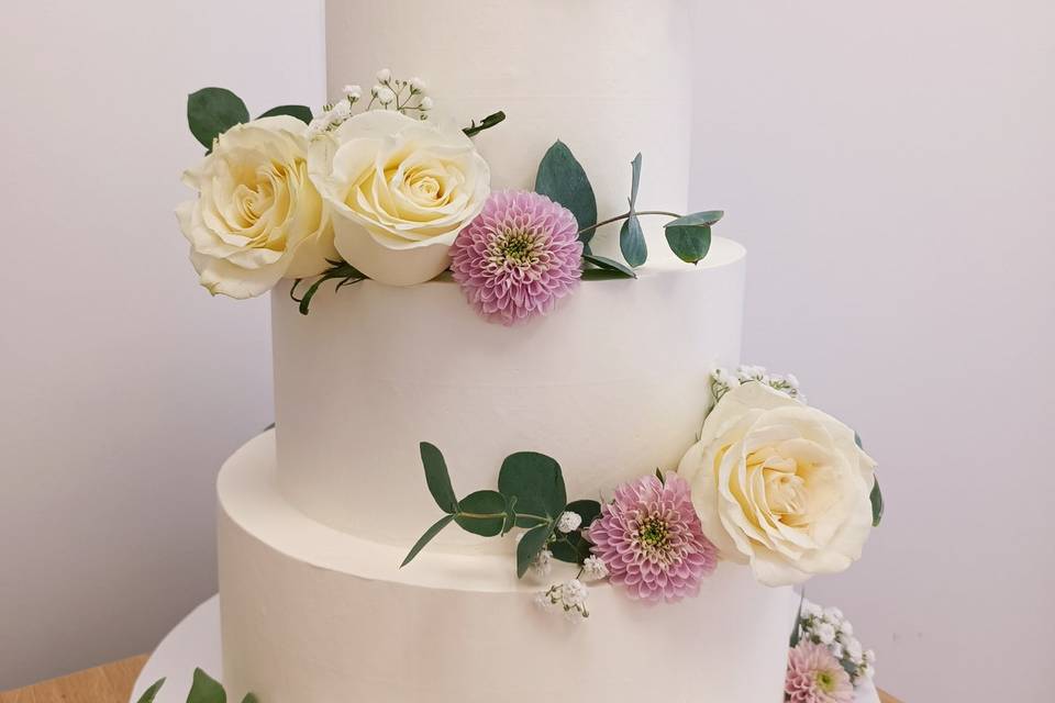 Tarta de Boda Blanca & Malva