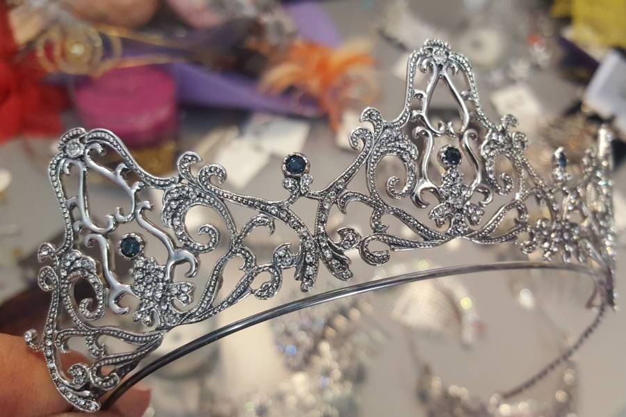 Tiara novia plata