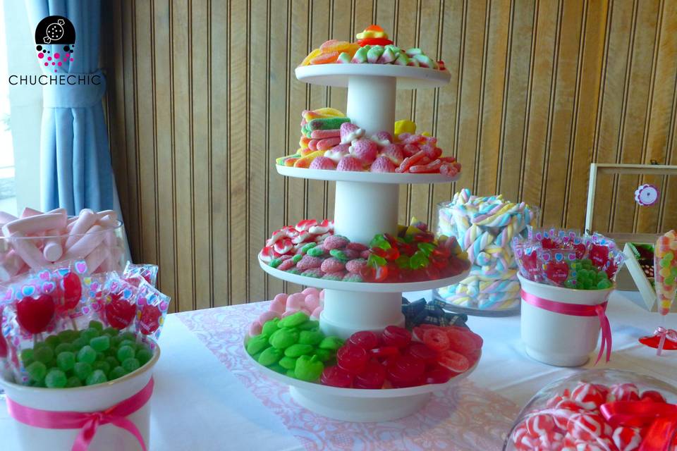 Buffet de chuches en boda