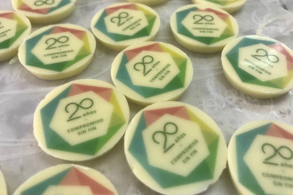 Medallas de chocolate pequeñas