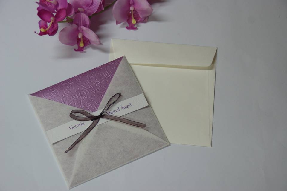 Tono violeta con papel japonés