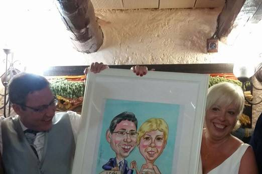 Clientes con su caricatura