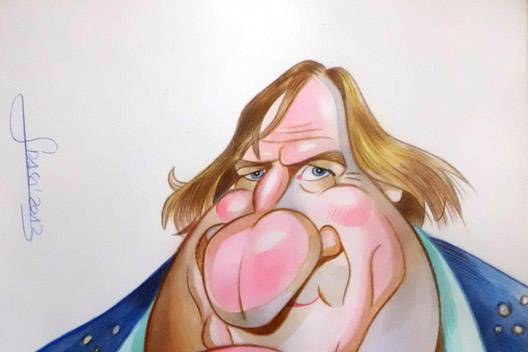 Caricatura de Gerard Depardieu