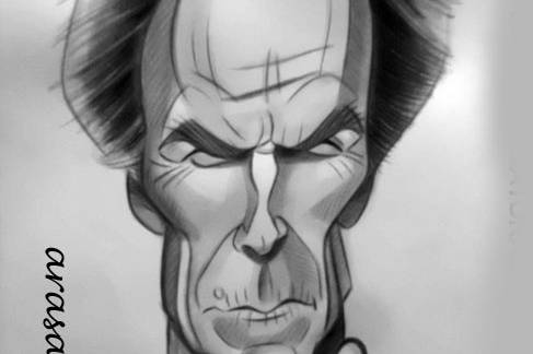 Caricatura de Clint Eastwood