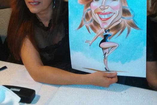 Cliente con su caricatura