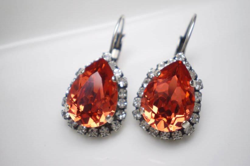 Pendientes Padparadscha