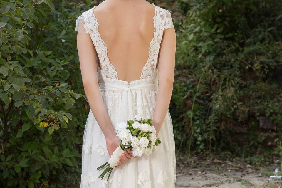 Espalda escotada de novia