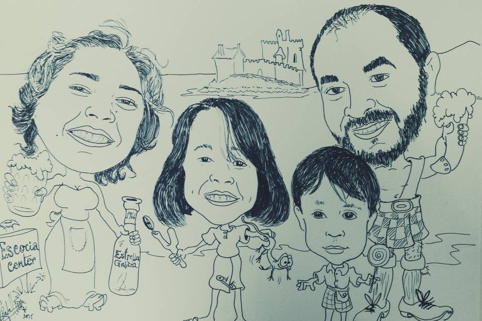 Caricatura de la familia
