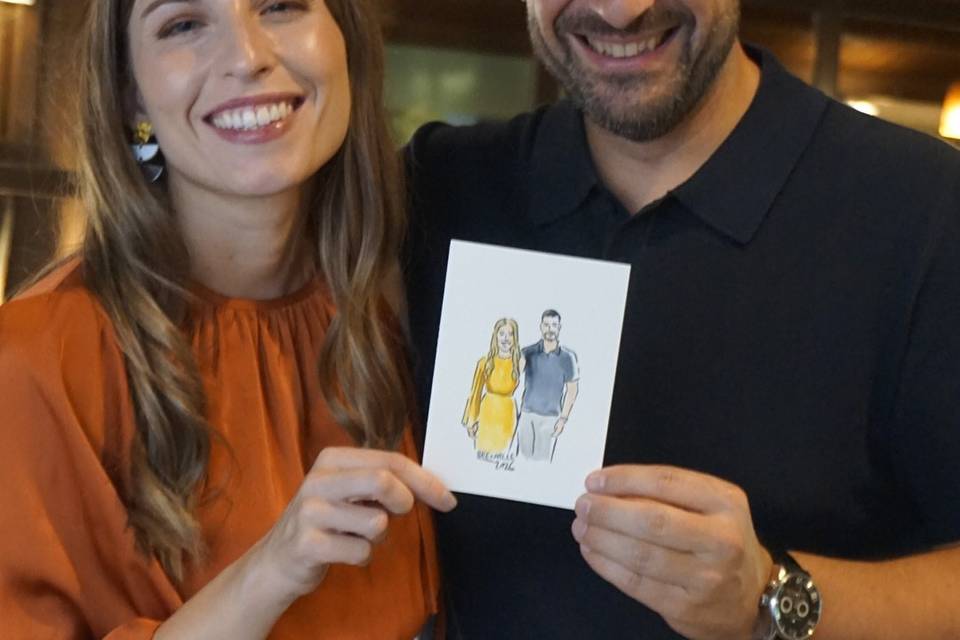 Invitados con su retrato