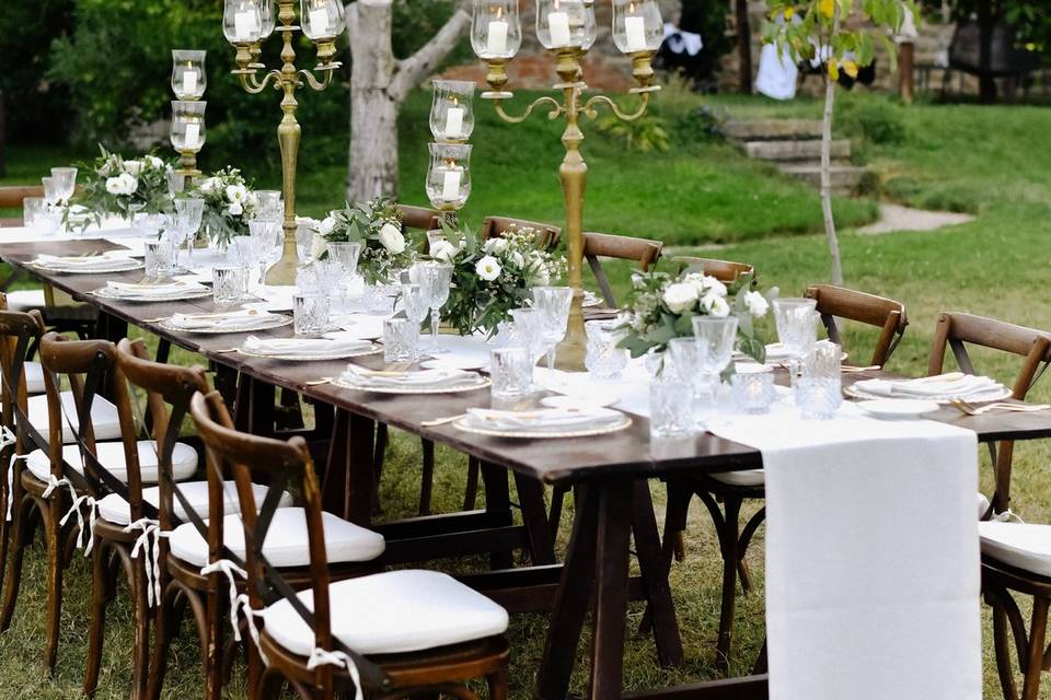 Cena romántica al aire libre