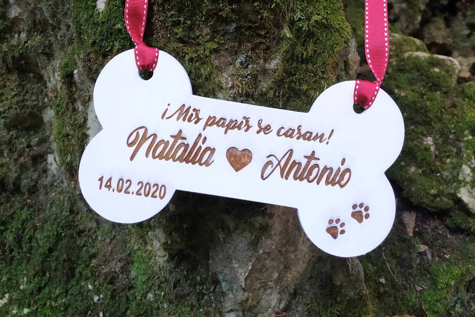 Cartel de mascota para boda