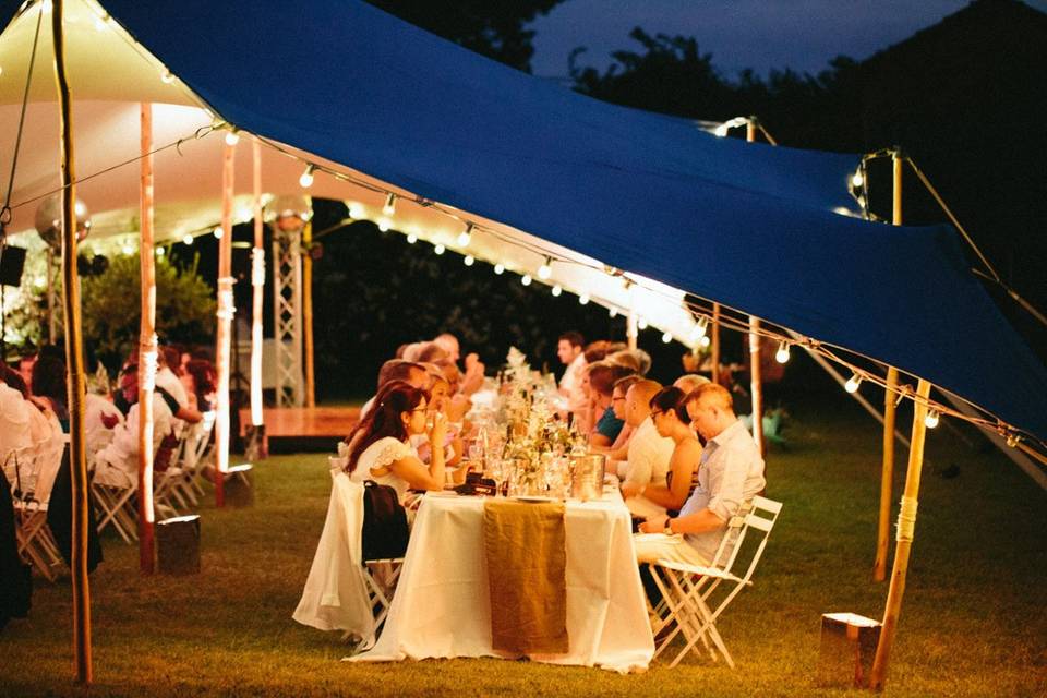 Carpa para evento de noche