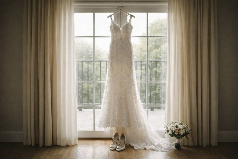 Vestio novia colgado