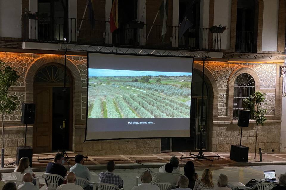 Pantalla gigante de proyección