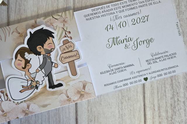 Invitaciones de boda deslizabl