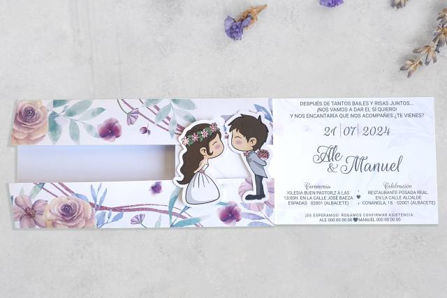 Invitación de boda deslizable