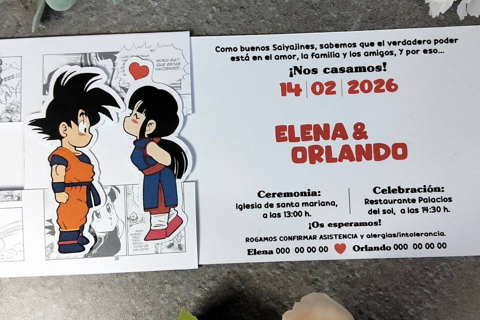 Invitación de boda deslizable