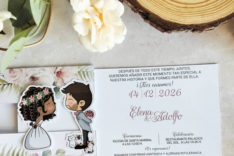 Invitación de boda deslizable