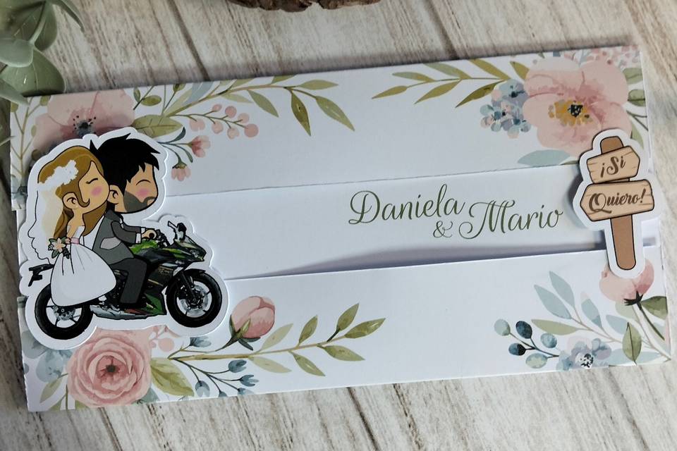 Invitación de boda deslizable