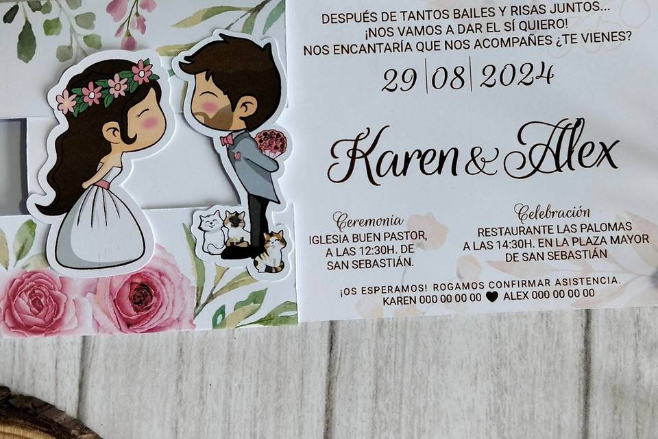 Invitación de boda deslizable