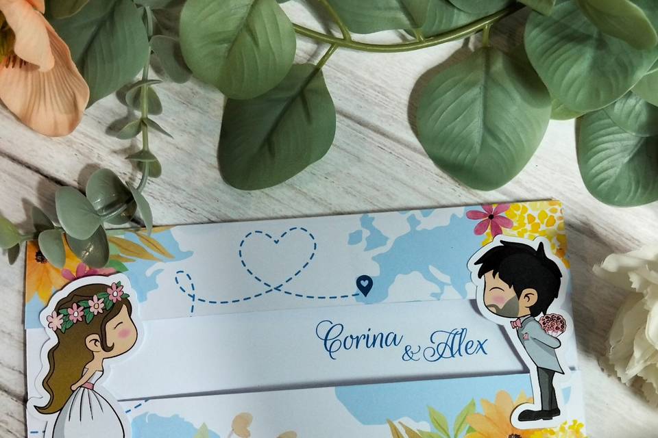 Invitación de boda viaje