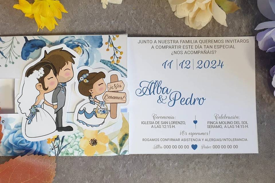 Invitación de boda deslizable
