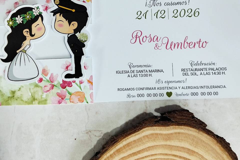 Invitación de boda deslizable