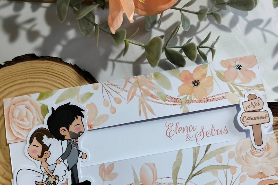 Invitación de boda deslizable