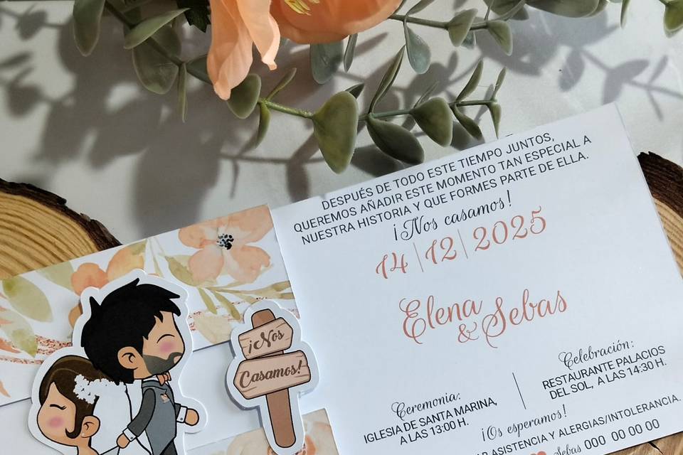 Invitación de boda deslizable