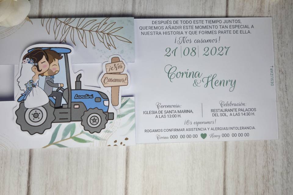 Invitaciones de boda deslizabl