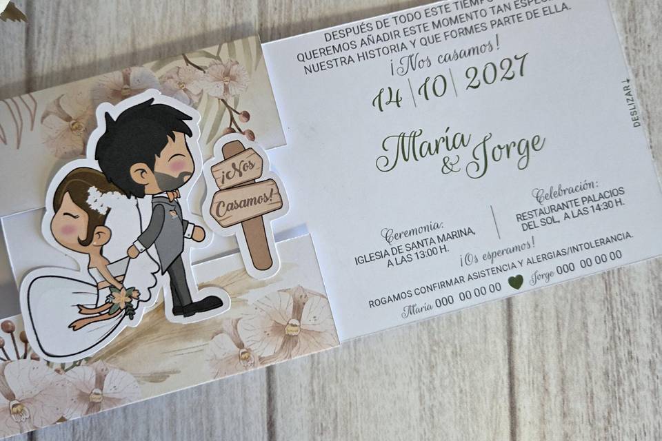 Invitaciones de boda deslizabl