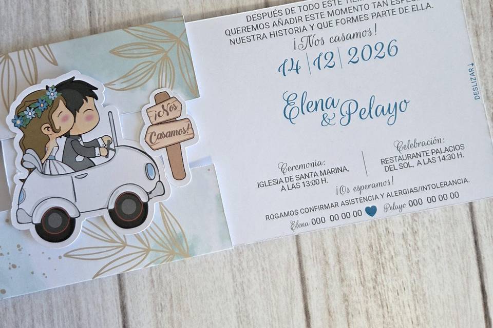 Invitaciones de boda deslizabl