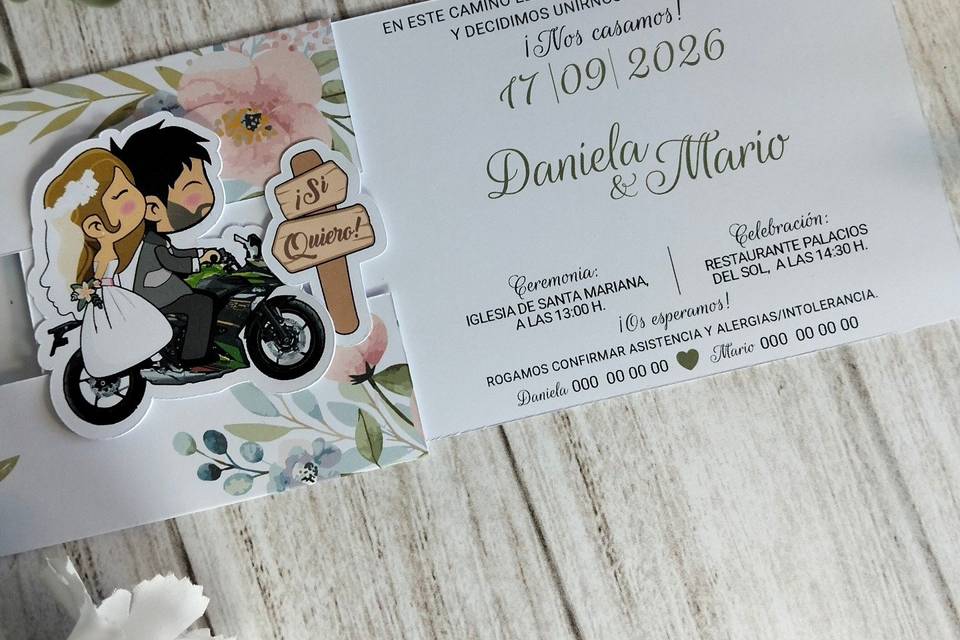 Invitación de boda deslizable