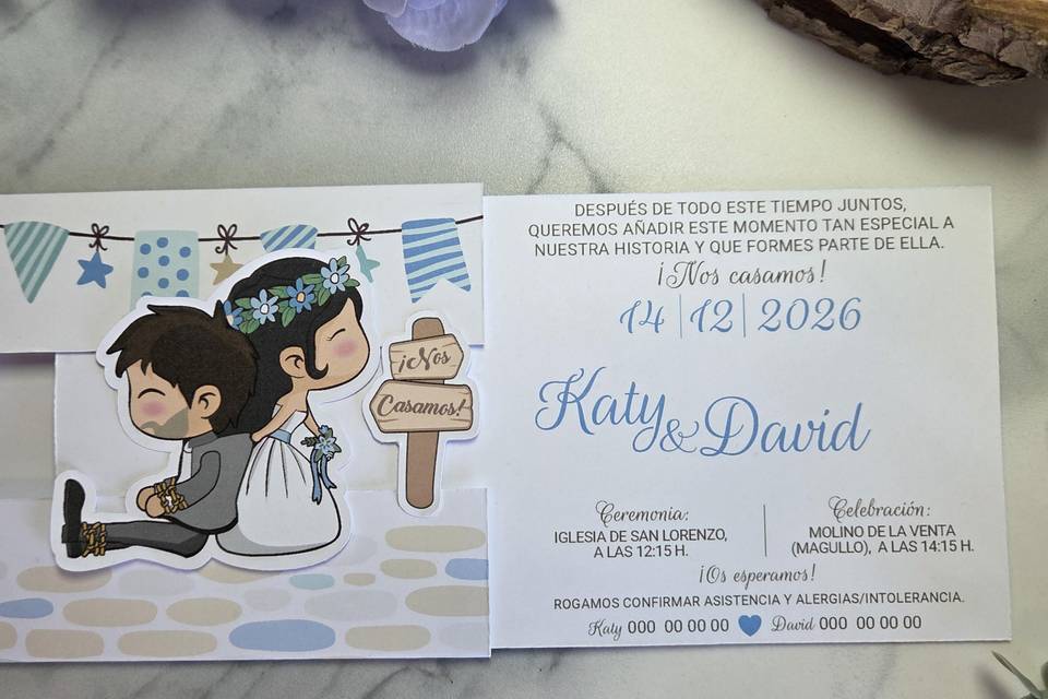 Invitaciones de boda deslizabl