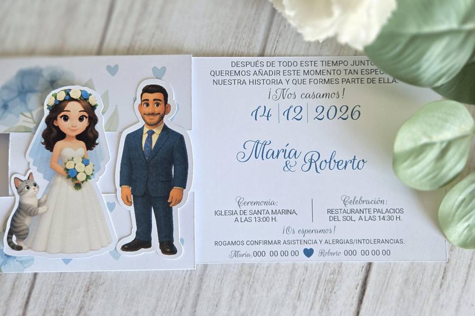 Invitaciones de boda deslizabl