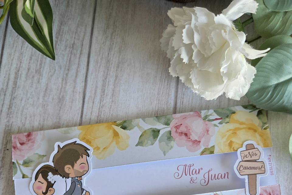 Invitaciones de boda deslizabl