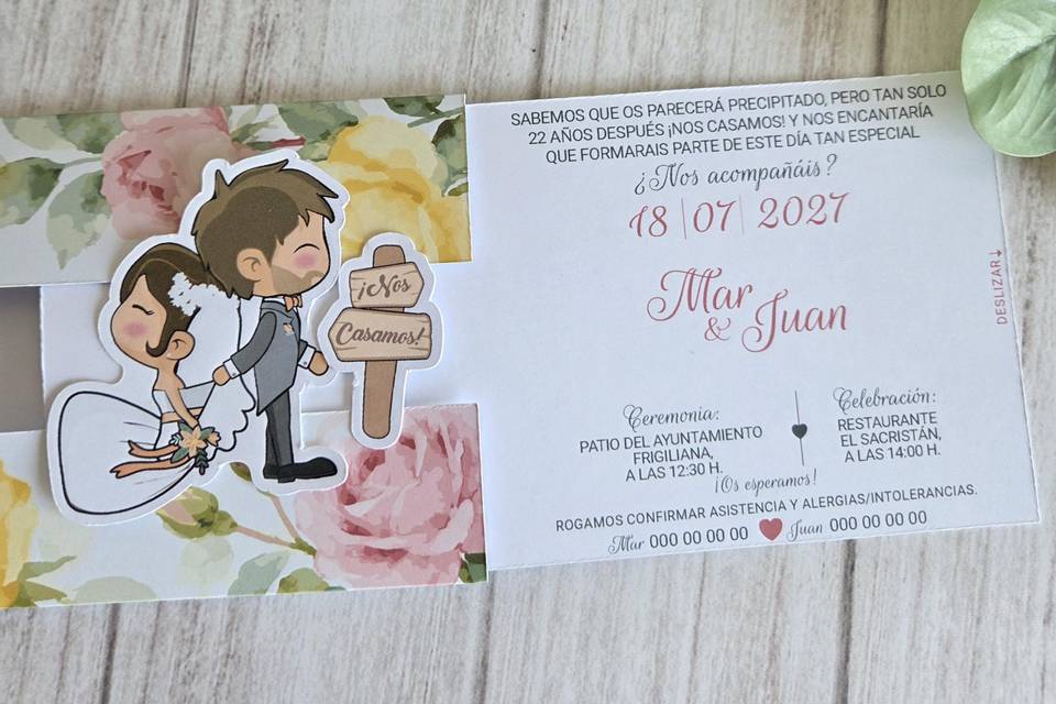 Invitaciones de boda deslizabl