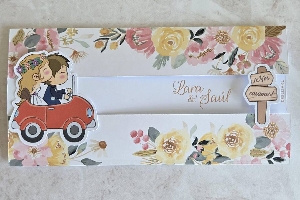 Invitaciones de boda deslizabl