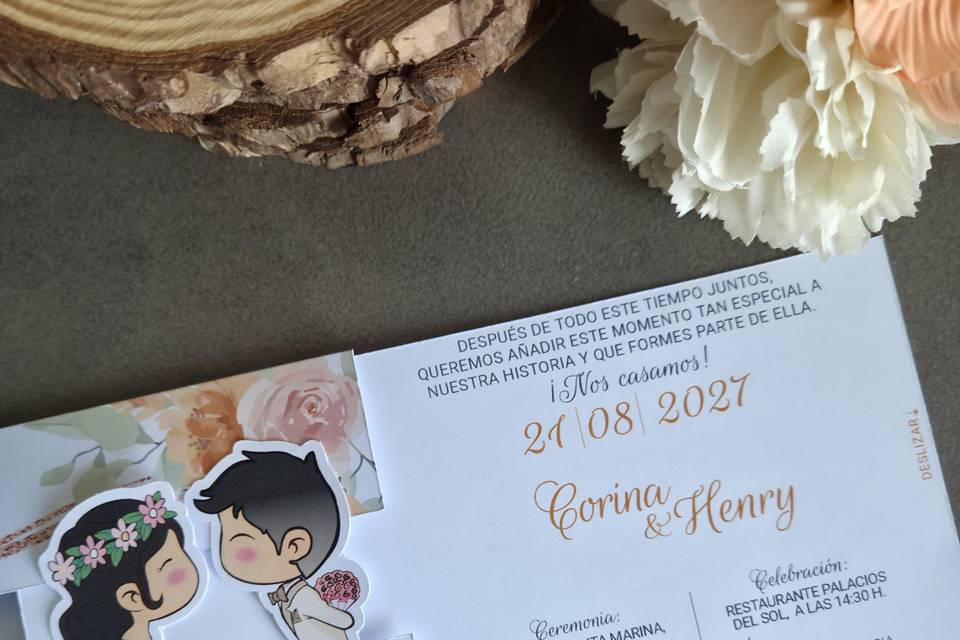 Invitaciones de boda deslizabl