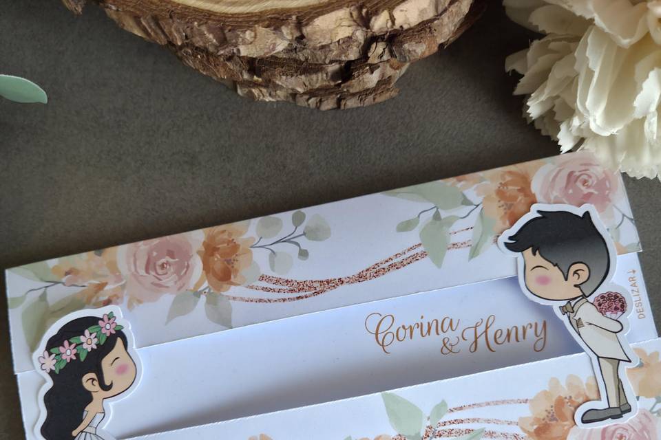 Invitaciones de boda deslizabl