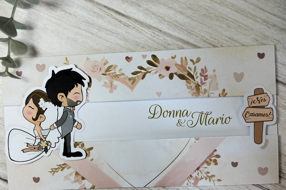 Invitación de boda deslizable