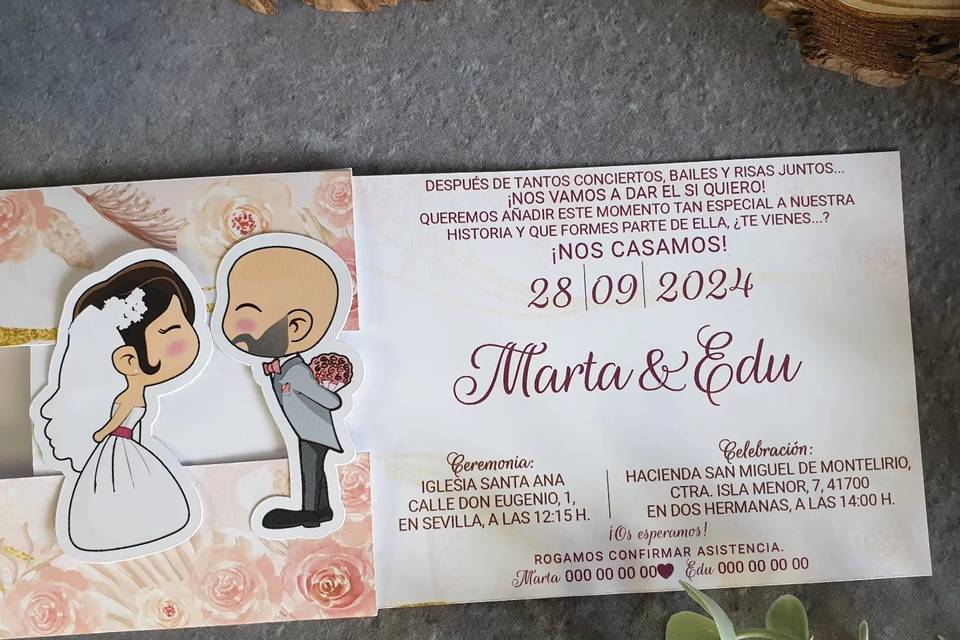 Invitación de Boda Deslizable