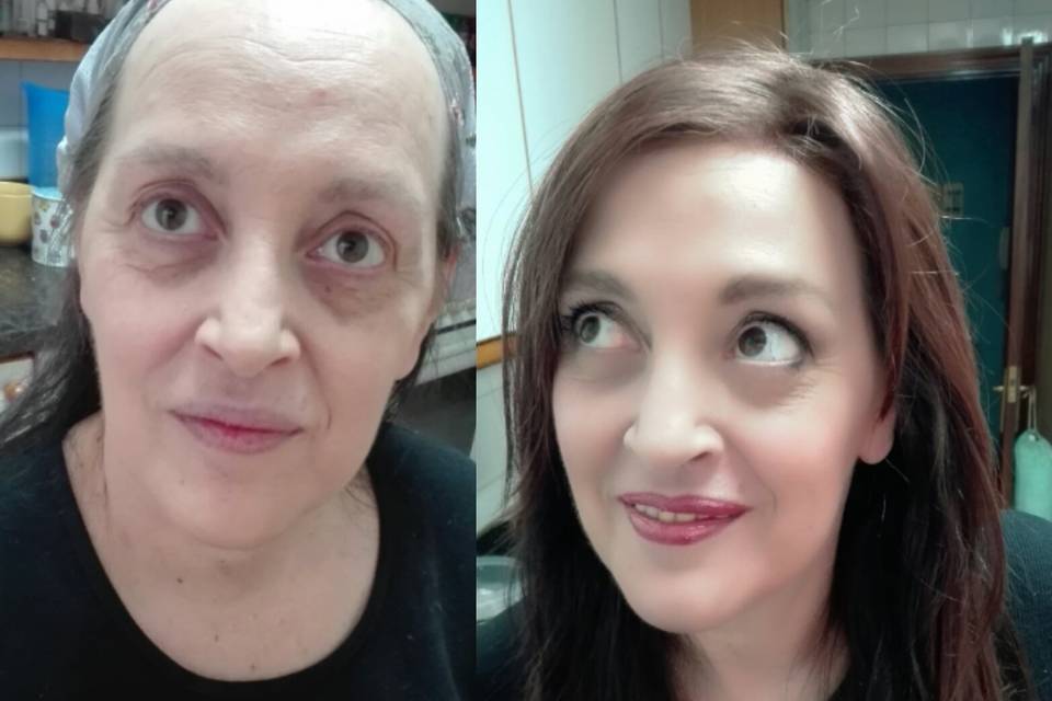 Antes y después del maquillaje