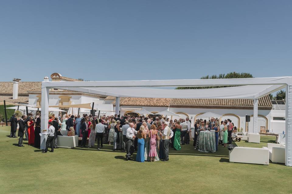 Cóctel bajo toldo