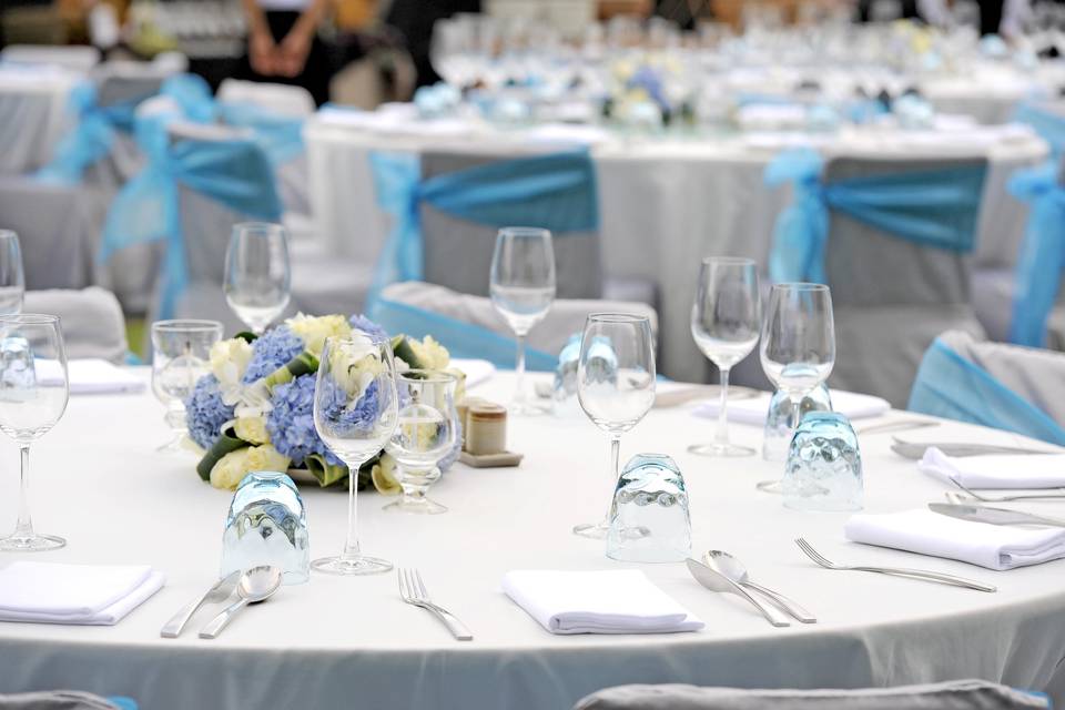 Detalle de la mesa de una boda