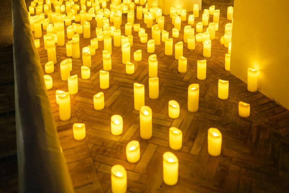Escenario de velas led
