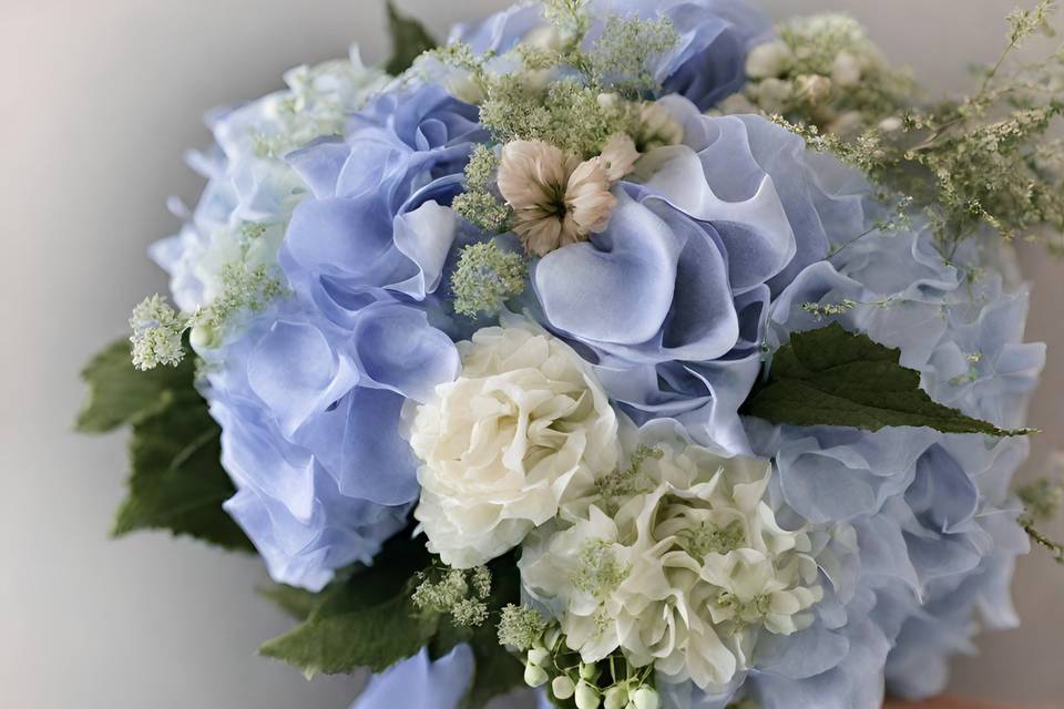 Lazo azul hortensia de seda