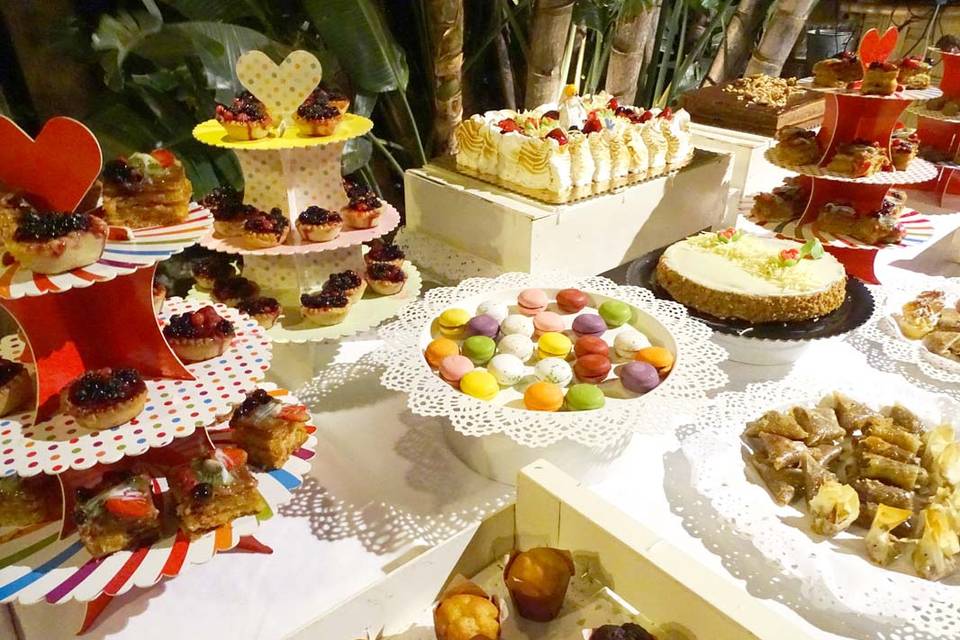 Mesa de dulces y tartas