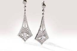 Pendientes oro blanco novia