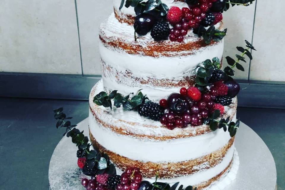 Tarta de boda semi-desnudado